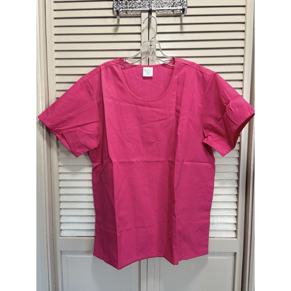 Encompass Scrub Top Pink Scoop Neck Size S/M NWT Short Sleeve Medical Work